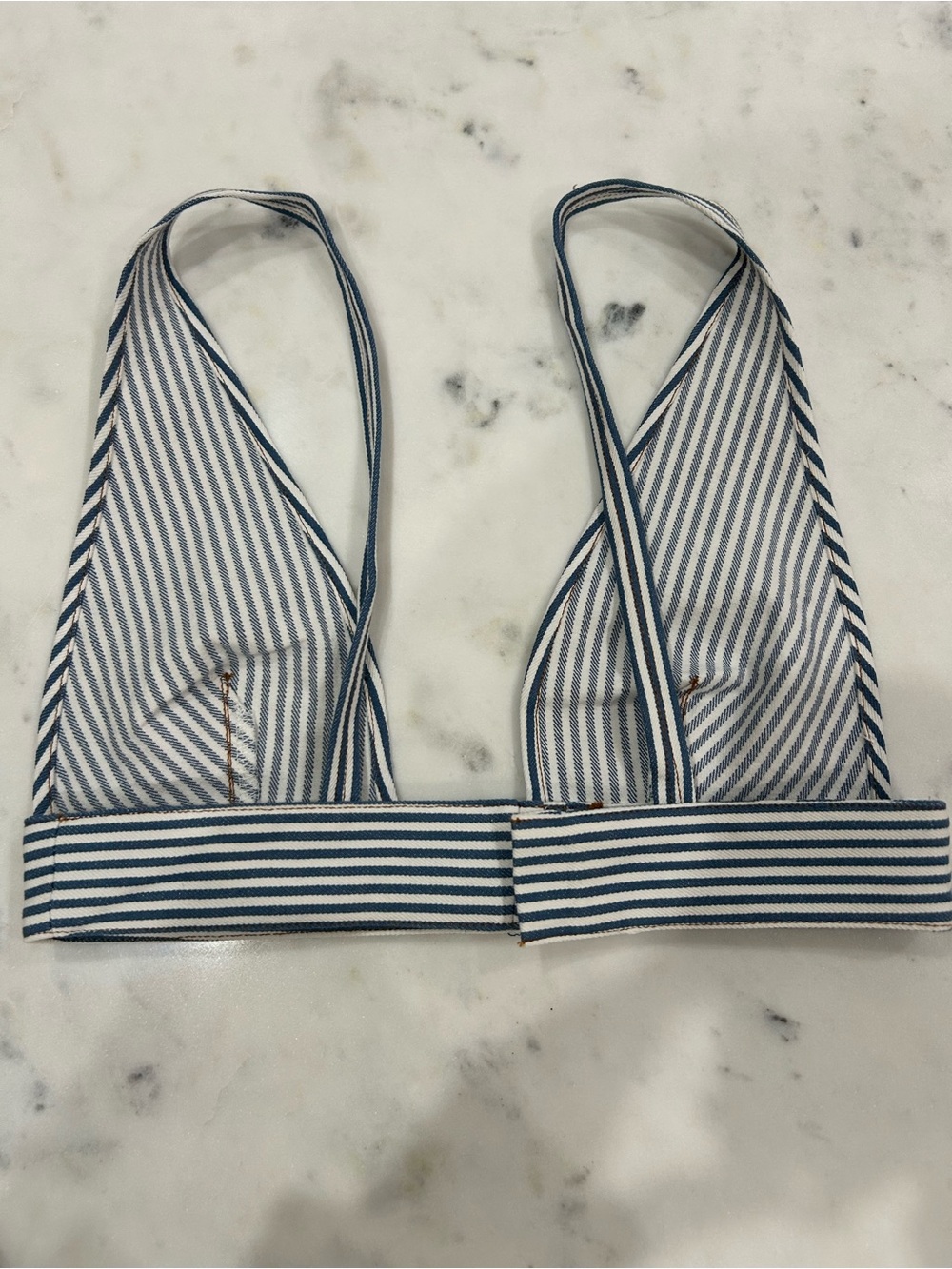 Prada Blue and White Striped Triangle Bralette - Picture 4 of 4
